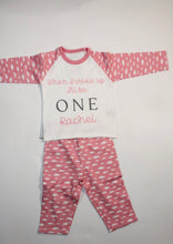 Load image into Gallery viewer, Personalised birthday pink Cloud Pyjama Set
