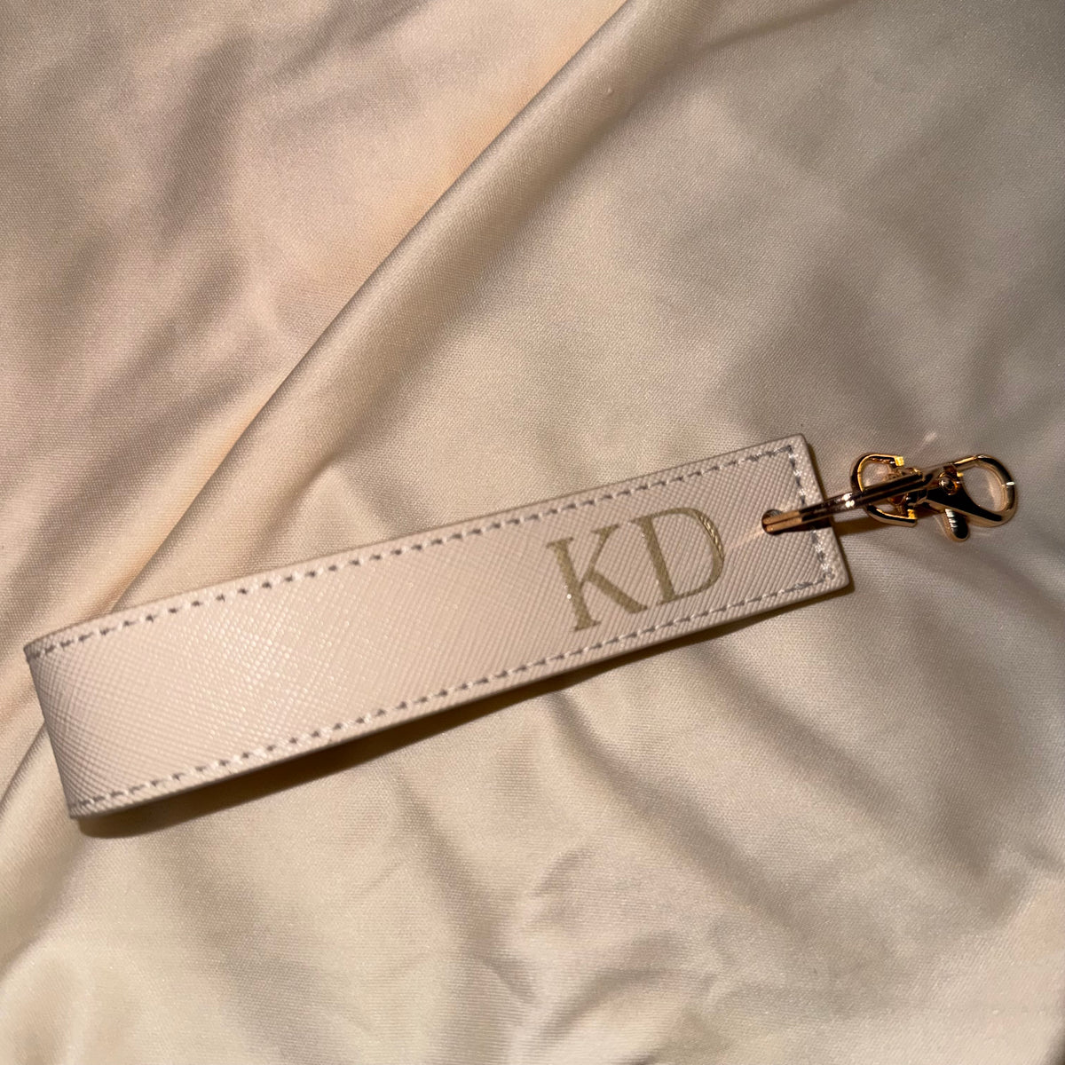 Monogram wristlet keyring