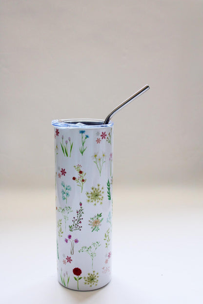 Stainless steel 20oz flower tumbler