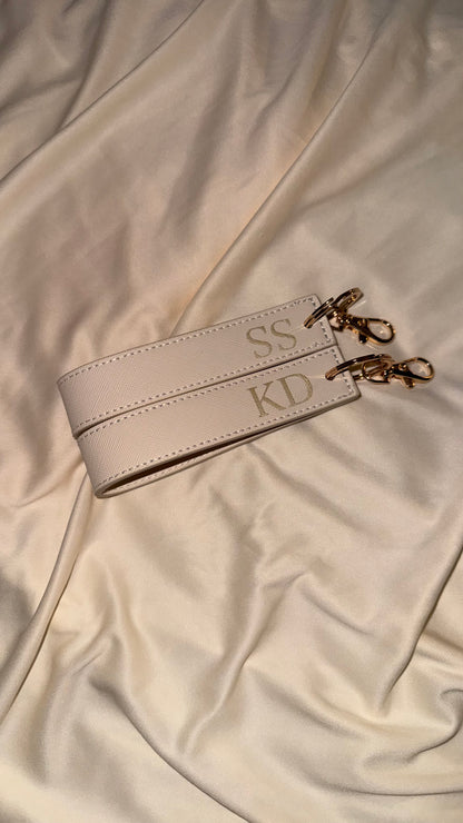 Monogram wristlet keyring