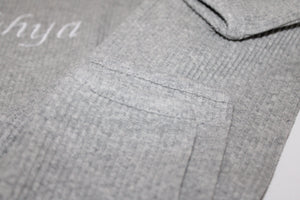 Custom Texted Embroidered Dove Grey ribbed loungewear
