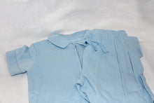 Load image into Gallery viewer, Blue zip Neck Polo shirt and short set
