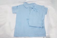 Load image into Gallery viewer, Blue zip Neck Polo shirt and short set
