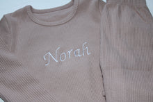 Load image into Gallery viewer, Velvet Mocha Ribbed loungewear set
