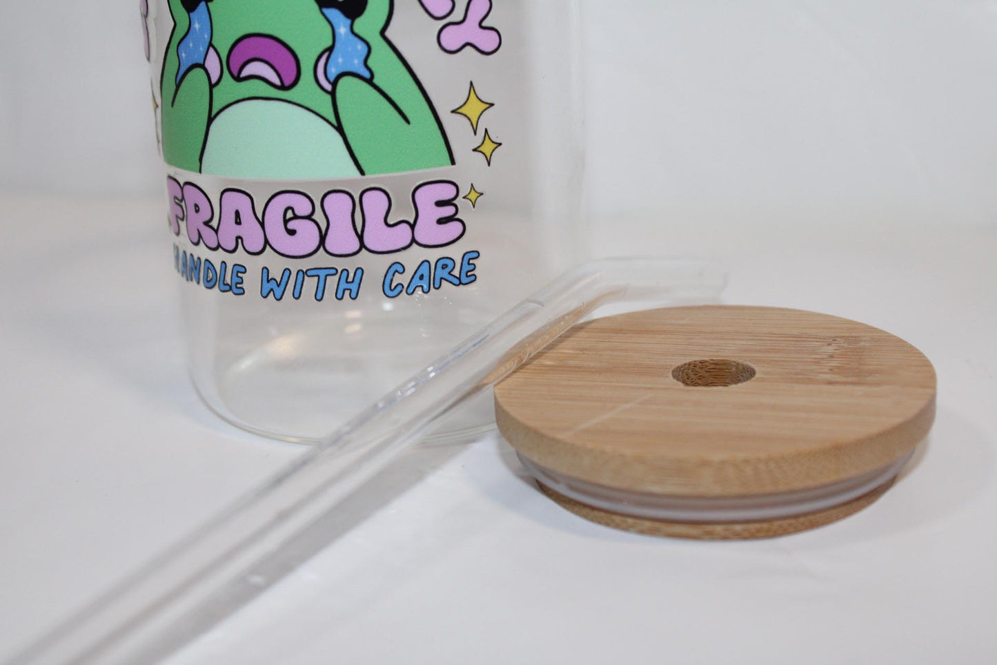 Emotionally fragile 16oz clear iced coffee beer glass cup