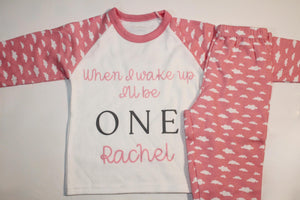 Personalised birthday pink Cloud Pyjama Set