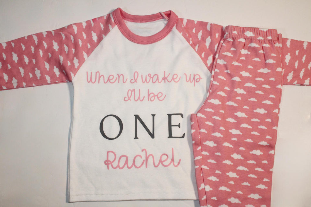 Personalised birthday pink Cloud Pyjama Set