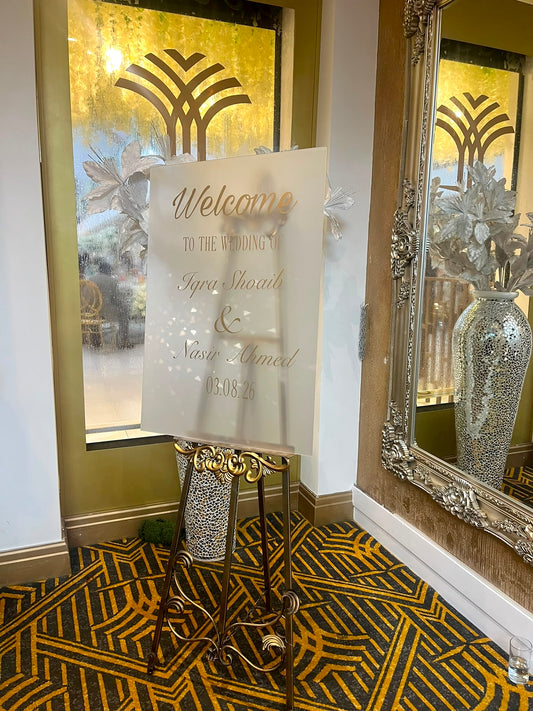 Custom wedding acrylic welcome sign