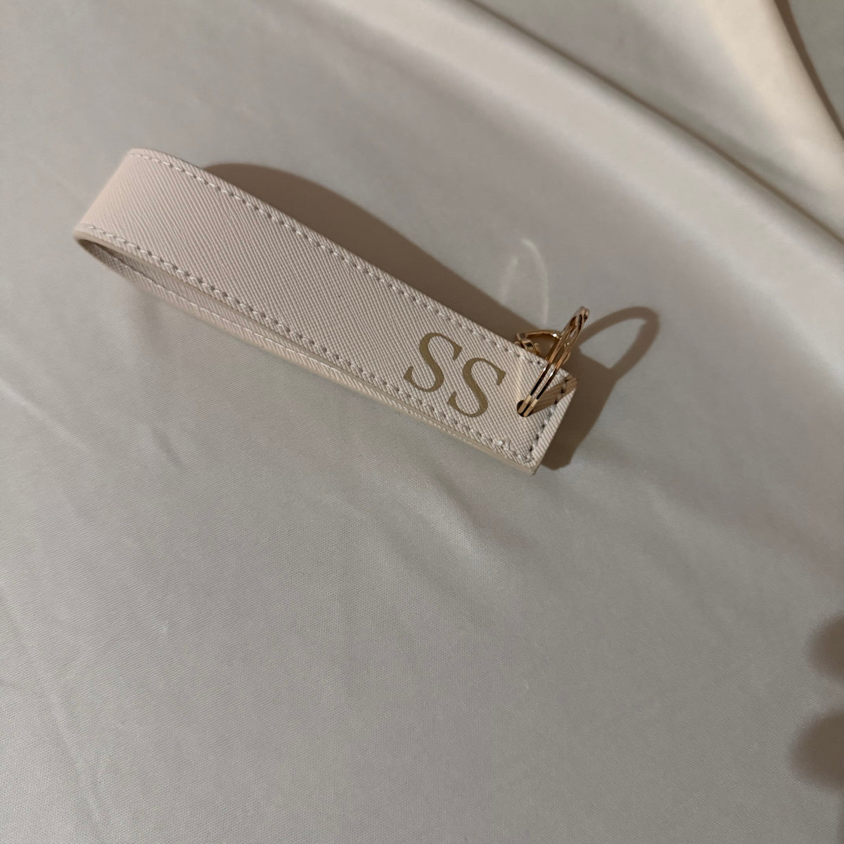 Monogram wristlet keyring