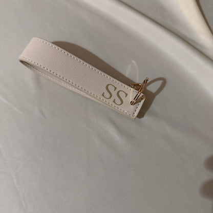 Monogram wristlet keyring
