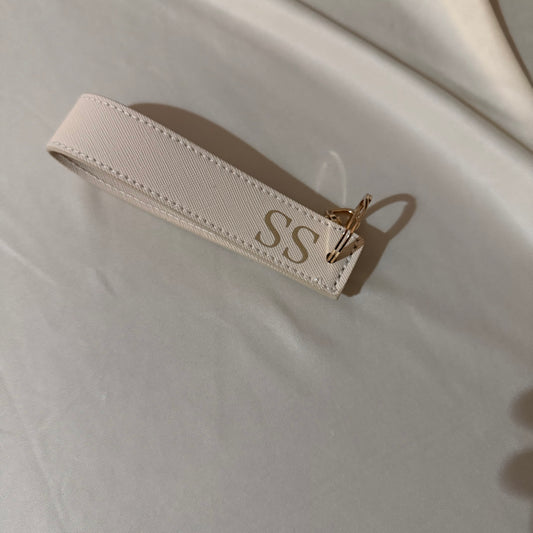 Monogram wristlet keyring