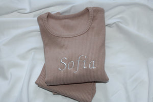 Velvet Mocha Ribbed loungewear set