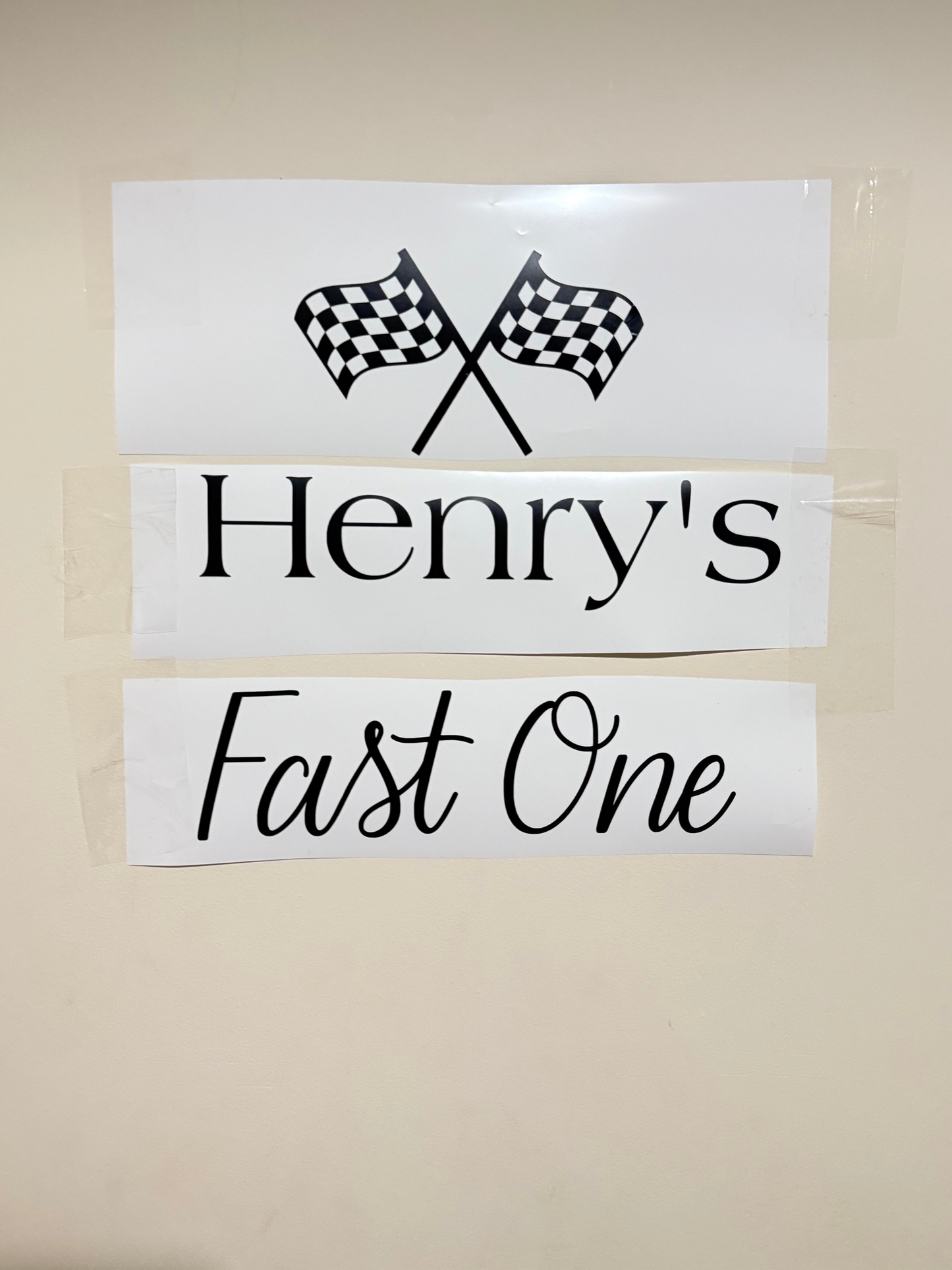 Personalised adhesive ‘fast one ‘ vinyl decal