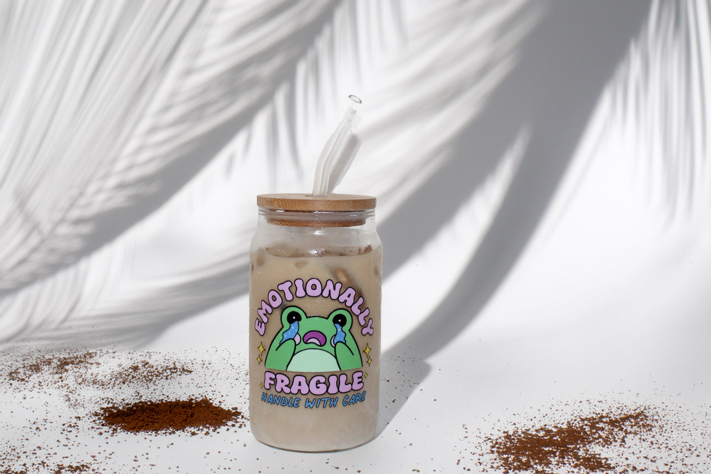 Emotionally fragile 16oz clear iced coffee beer glass cup