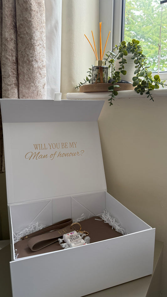 Customised laminated magnetic bridesmaid gift boxes