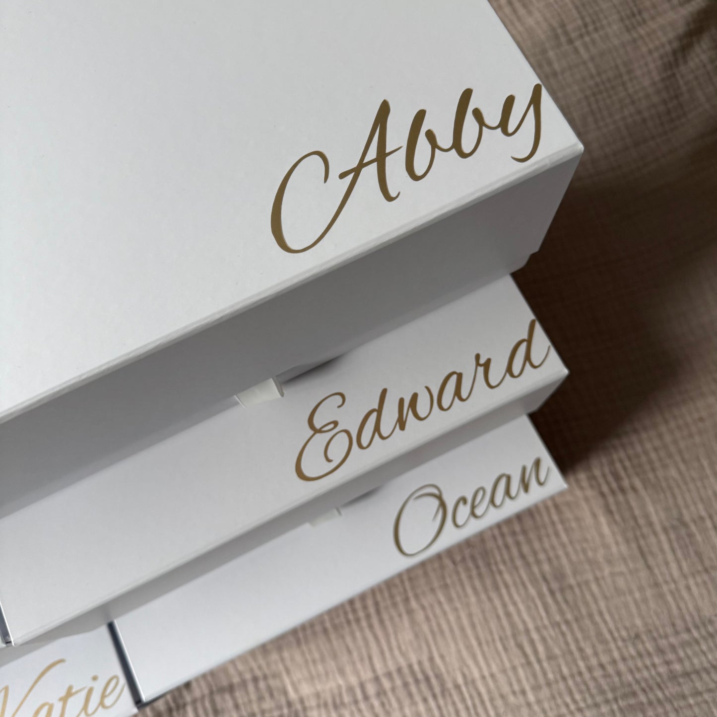 Customised laminated magnetic bridesmaid gift boxes