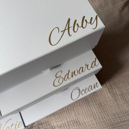Customised laminated magnetic bridesmaid gift boxes