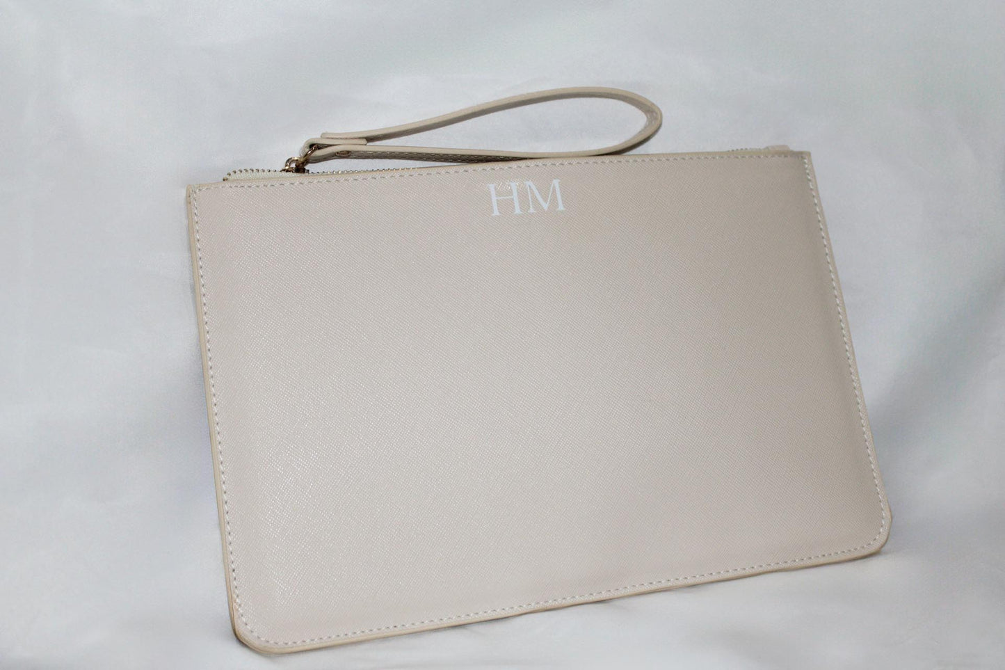 Personalised monogram clutch bag