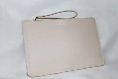 Personalised monogram clutch bag