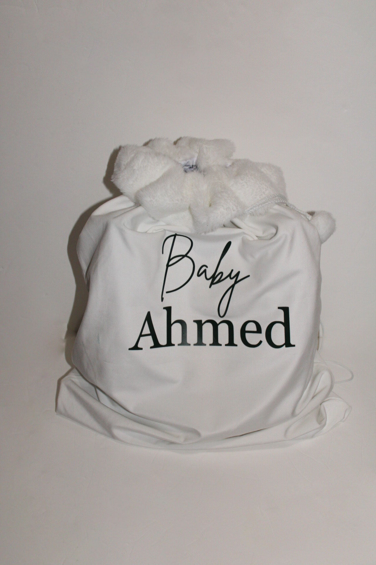 Luxury personalised white sack large