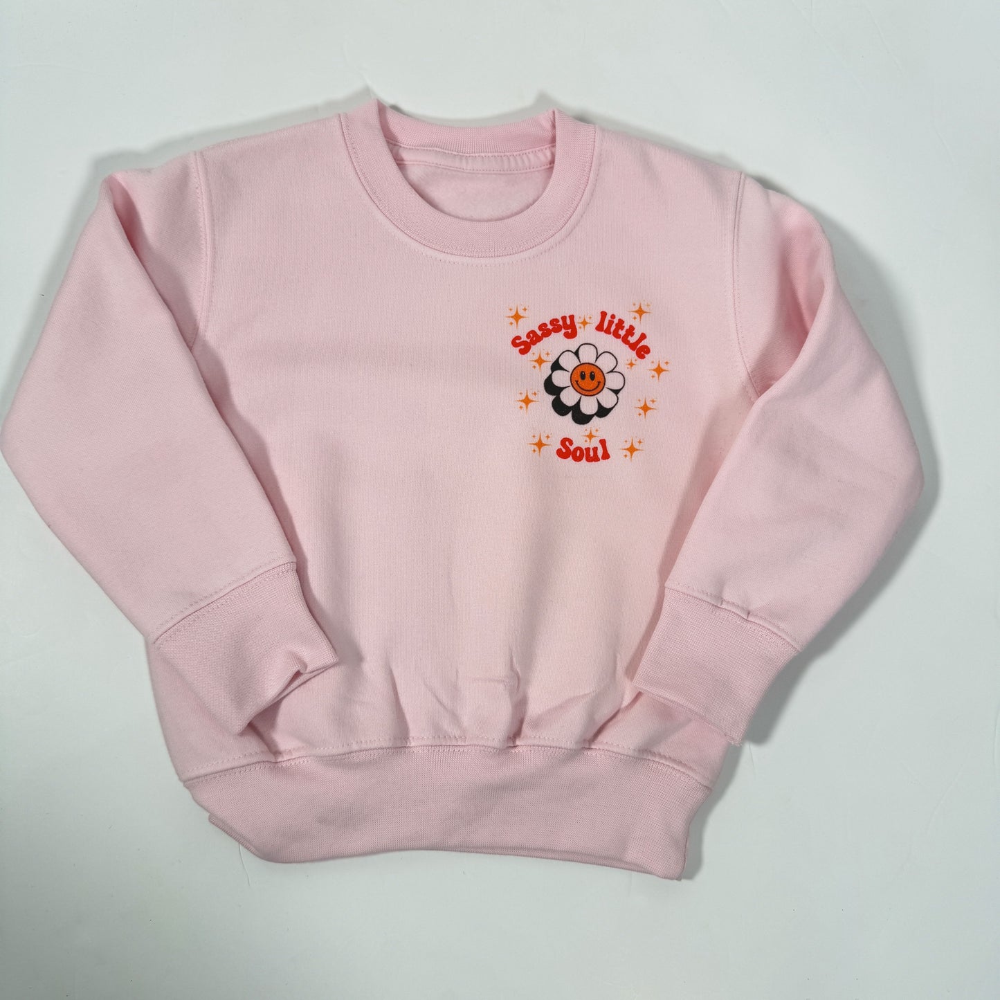 Printed sassy little soul long sleeved pink sweatshirt