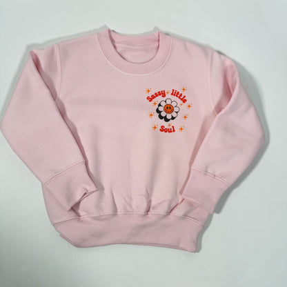 Printed sassy little soul long sleeved pink sweatshirt