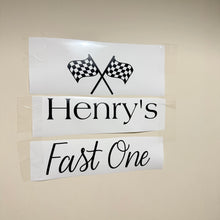Load image into Gallery viewer, Personalised adhesive ‘fast one ‘ vinyl decal

