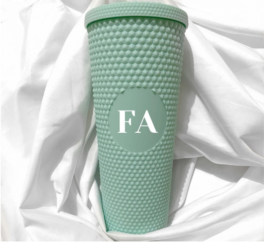 Studded personalised monogram tumblers