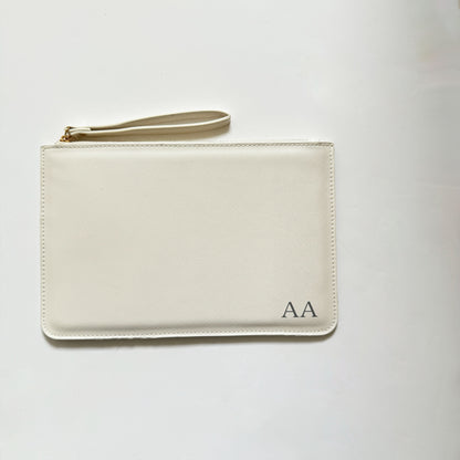 Personalised monogram clutch bag