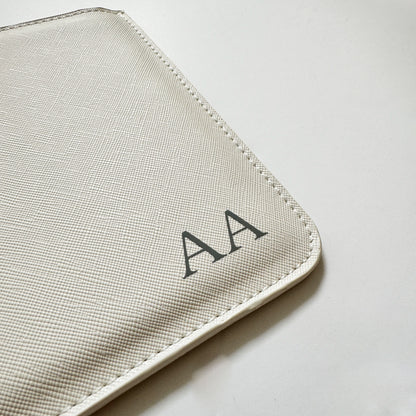 Personalised monogram clutch bag