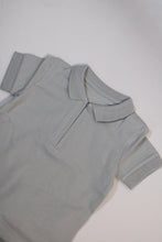 Load image into Gallery viewer, Pebble grey zip Neck polo shirt and short set
