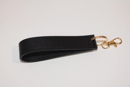 Monogram wristlet keyring