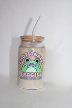 Load image into Gallery viewer, Emotionally fragile 16oz clear iced coffee beer glass cup
