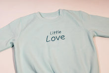 Load image into Gallery viewer, Embroidered ‘Little love&#39; blue long sleeved sweatshirt
