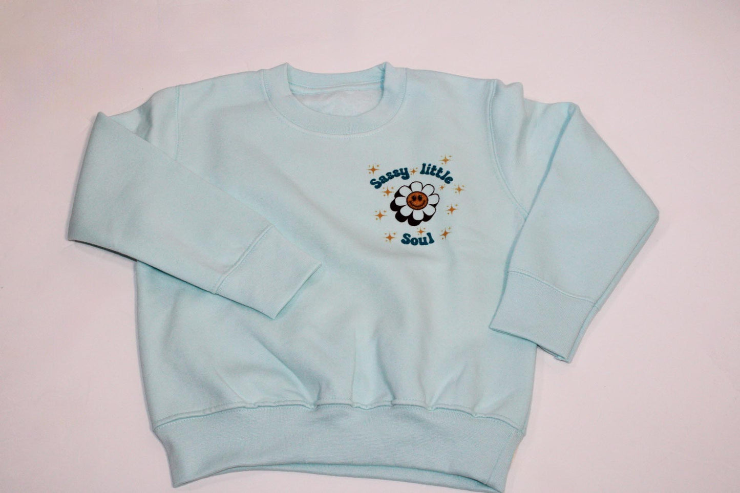 Blue sassy little soul printed sweatshirt