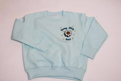 Blue sassy little soul printed sweatshirt