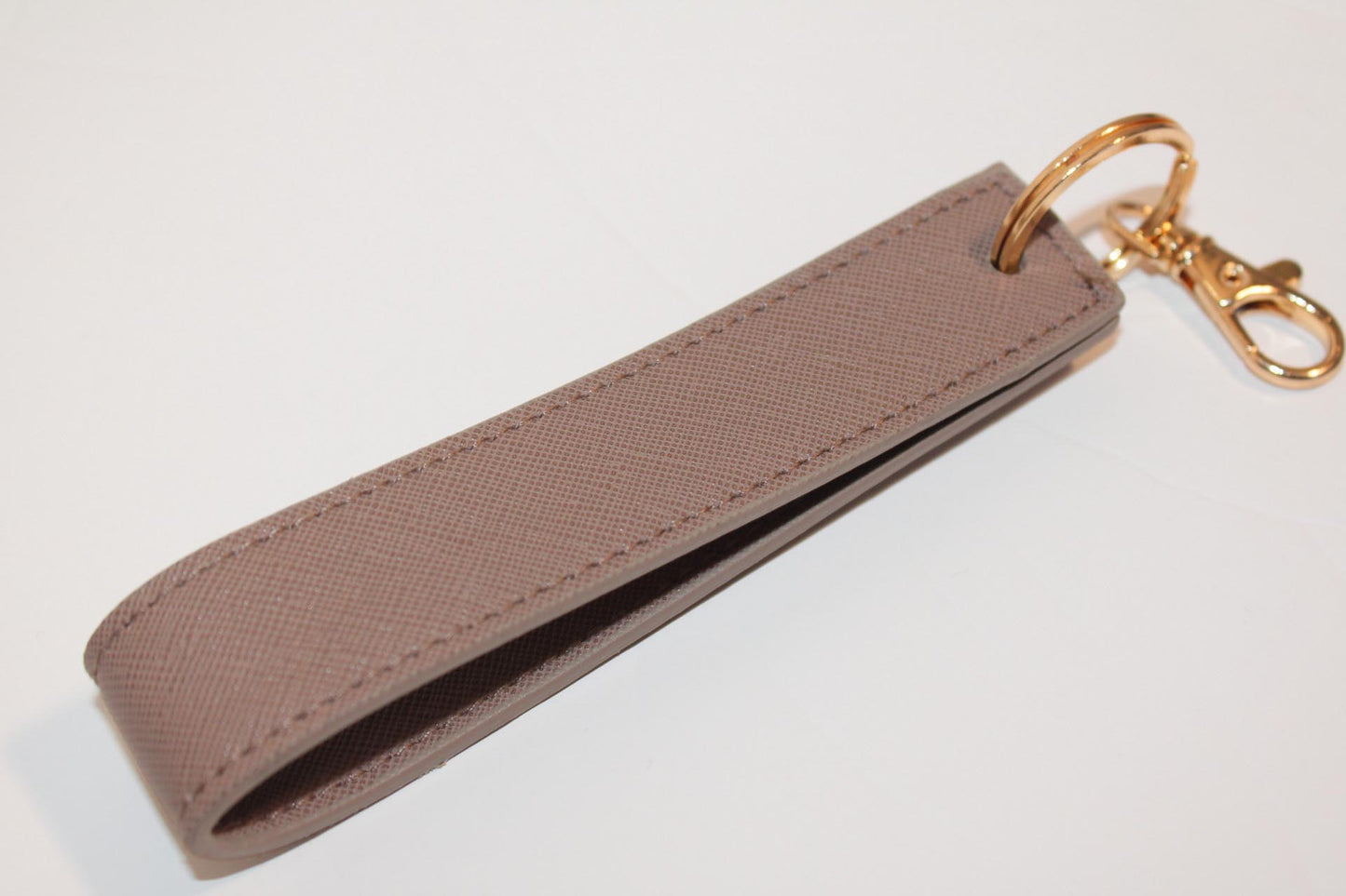 Monogram wristlet keyring